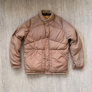 Men’s Vintage Light Brown / Tan Puffer Down Jacket - Medium